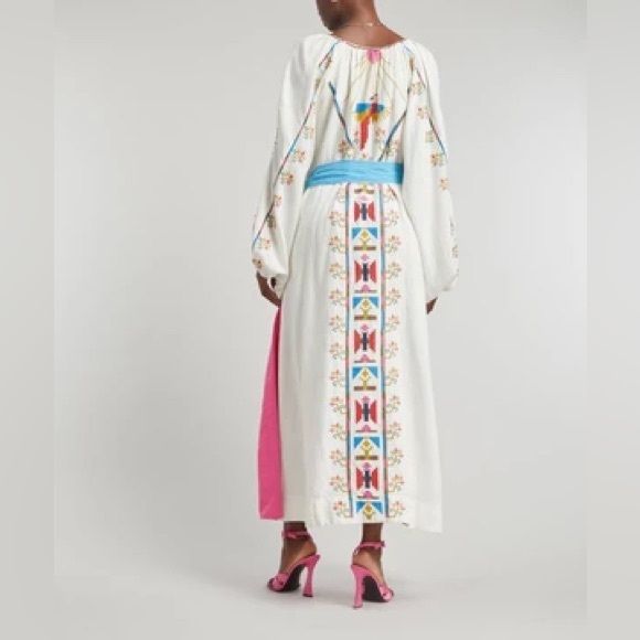 NWT FARM RIO White Macaw Embroidered Maxi Dress - Picture 5 of 8